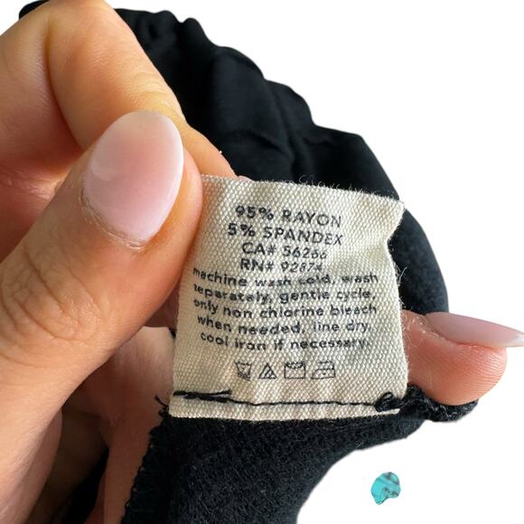 Splendid Flora Soft Black Knit Short Sleeve Elastic Waist Jogger Jumpsuit Lounge - Picture 14 of 14